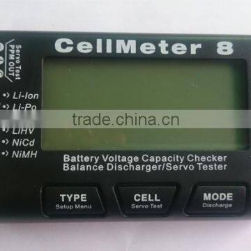 CellMeter 8 Multifunctional Digital Battery Capacity Servo Checker Tester 2S-8S Extra with lipo HV battery checker