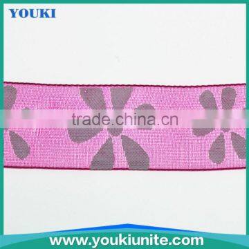 Heavy duty pink floral printed ribbon