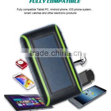 Factory patent model 1800Mah solar panel mobile charger power bank