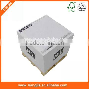 4 Sides Print Custom Logo Memo Pad With Wood Pallet Case Memo Cube