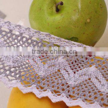 6cm Gray-white African Swiss Voile Wallpaper Lace Trimming C600403 photo-3