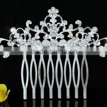 Bridal Wedding Flower Sparkling Crystal Hair Comb CT1179