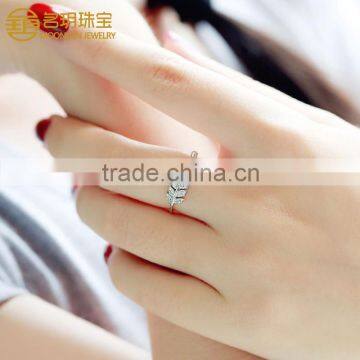 Factory Directly Wholesale 925 Sterling Silver Lucky Leaves Gemstone Rings photo-2