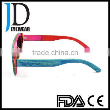 Newest Design Skateboard Lamin Wood Sunglasses Colorful Wood Sunglasses Polarized