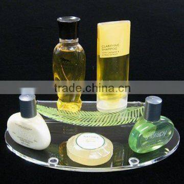 Acrylic amenity tray in bathroom