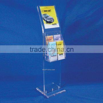 Clear Acrylic Display Stand With Angled Sign Holder