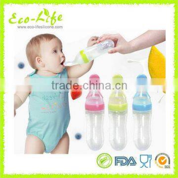 BPA Free 90ML Silicone dBaby Feeding Bottle with PP Spoon and Cover