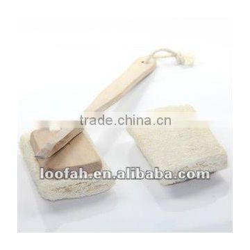 loofah brush with wood handle