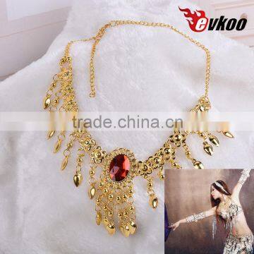 EVKOODance Accessories Indian Jewelry Accessories Beautiful Oriental Dance Accessories Necklace Belly Accessory Gold Color photo-4