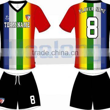 Breathable full set dye sublimated soccer uniform with numbers and name wholesale