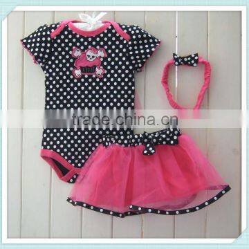 Hot Sale Baby Infants Girl's Child One Piece Ruffles Tutu Romper Jumpsuit skirt and headband set