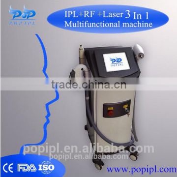 IPL Laser Hair Removal Equipment /IPL Laser / Intense Pulsed Flash Lamp Laser +E-LIGHT+RF+Black Doll Baby IPL System No Pain