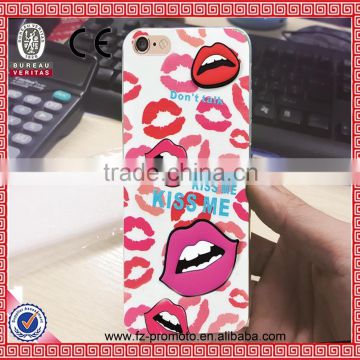 Fashion Brand Red Lips Dots Flowers MJ Soft TPU Plastic Phone Case Cover For iPhone 6 4.7inch