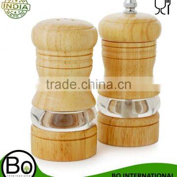 Stainless Steel Wooden Shaker Victoria Salt And Pepper Set of 2