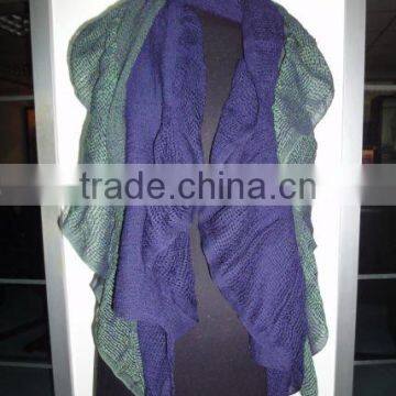 WOOL RUFFLE WOVEN SCARF