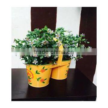 2 Bucket Planter In Yellow