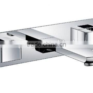 New design two handle brass wall basin mixer