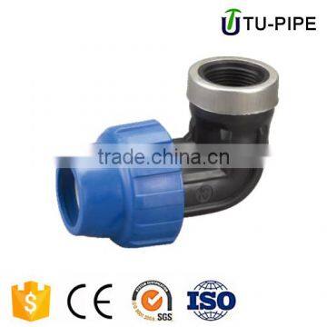 agricultural irrigation pipe fitting 90 elbow with female threaded offtake