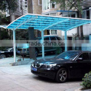 High Grade Solid PC Imitation Wooden Aluminium Frame Double Carport photo-2
