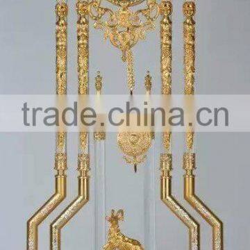 Latest Design Onyx Base Gilt Bronze Floor Standing Clock, Gold Gilt Ormolu Ornate Pendulum Clock photo-3