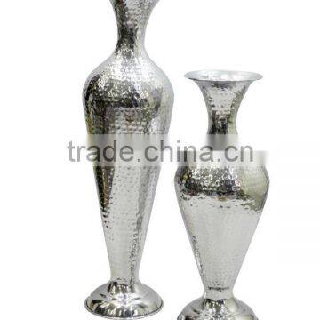 Tall hammered vases