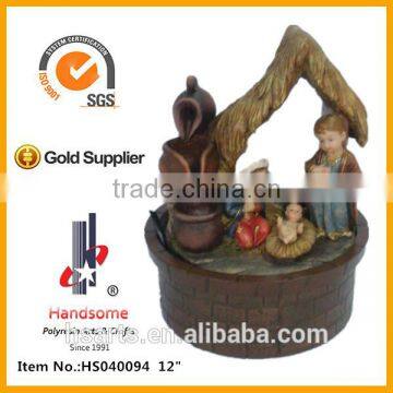 12 Inch New Design Holy Family Resin Small Decorative Indoor Water Fountain photo-3