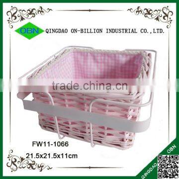 High Quality Square Wicker Basket Decorative Wire Bread Basket photo-2