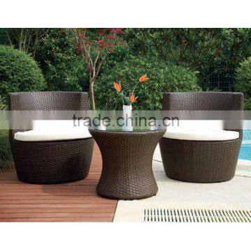 Wicker rattan stackable patio bullet garden coffee set