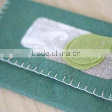 New Products Unique Custom Handmade Polyester Mobile Sleeve Dollars Wallet Wool Fabric Phone Case Factory Wholesale Price photo-2