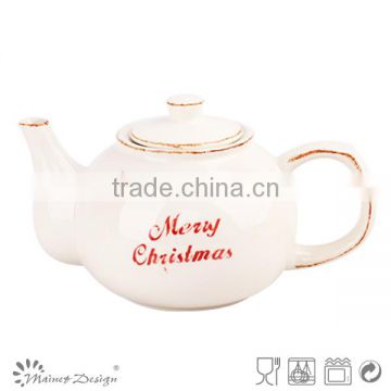 Ceramic stoneware tea pot christmas design