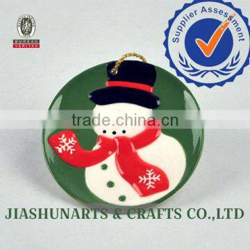 Snowman Relief Ceramic Decorative Hanging Banner Wall