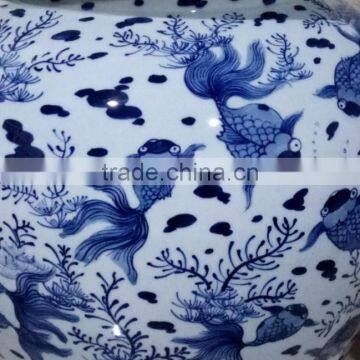Jingdezhen Made Handpaint Gold Fish Chinese Ginger Jar photo-2