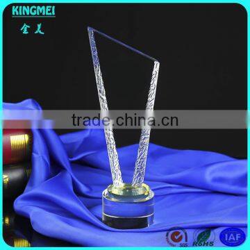 KM-ZP74 Hot! Personalization K9 Crystal Optical Glass With Coloured Glaze Engraving Glass Trophy photo-3