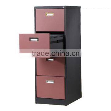 Office Funture 4 Drawer Vertical Cold Rolled Steel Filing Cabinet With Lock Key photo-2