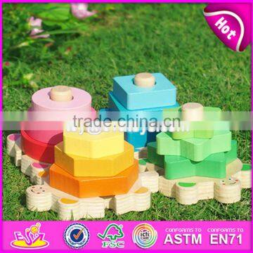 High Quality Preschool Baby Wooden Geometry Shape Blocks W13E063 photo-2