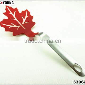 33062 Stainless steel handle maple leaf Kitchen nylon shovel spatula turner, cake, egg turner spatula shovel