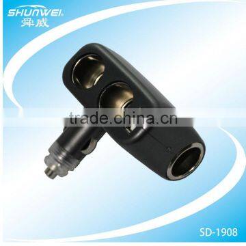 2 way 90degrees roatable Car Cigarette Socket with cigarette lighter socket & usb