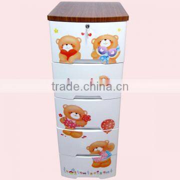 5 Layers Wooden Cover Plastic Baby Drawer photo-2