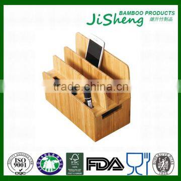 Multifunctional Bamboo Stationary Organizer Office Stationary Storage Box photo-4