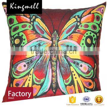 Custom Home Textile Butterfly Printed Cotton Cushion Cojin photo-2