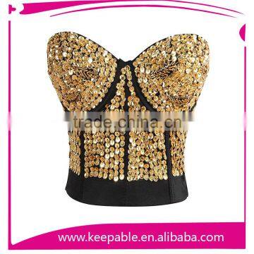 2015 New style Golden Fashion Stained Corset For Hot Girls