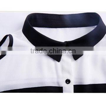 2015 Summer New Design New Feeling Front Open Off the Shoulde Sleeve Fashion Blouse With Mandarin Collar photo-4