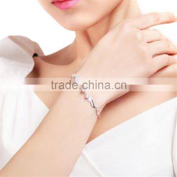 925 Sterling Silver Charms Fashion Design Zircon Twisted Bracelet photo-4