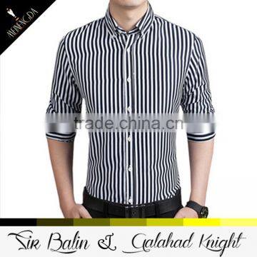 OEM Custom Wholesale Fitness Slim Fit Rayon Polyester Cotton Stripe Shirt Designs for Men