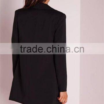 MGOO 2017 Manufacturer Longline Black Blazers Spring Oversized Casual Blazers Jackets For Women Oversized Jackets photo-3