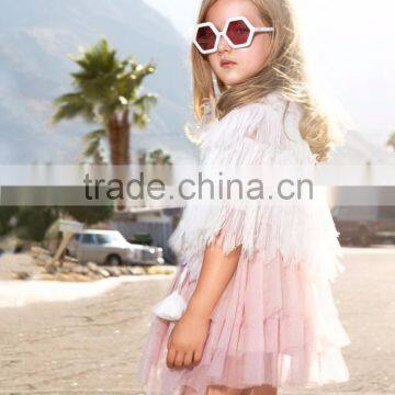 2017 Summer baby girls party refreshing tulle lace fabric Shawl for kids clothing