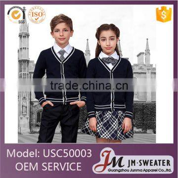 Blank plain color knitting cardigan school-uniform sample