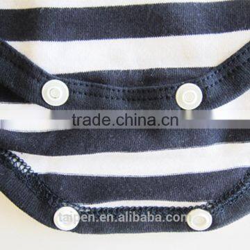 Navy Style Baby Bodysuit With Black and White Stripe Kids Clothes Summer Toddler Short Sleeves Romper