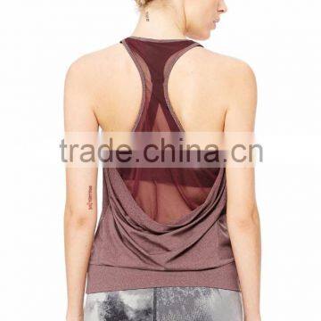 OEM Best Seller Ladies Gym Singlet Custom Tank Top Singlet Yoga Tank in Dark Grey Heather photo-2