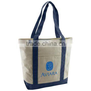 Boat Tote Bag - Made From 12 Oz. 100% Biodegradable Cotton and Comes With a Front Pocket, Zipper Closure and Your Logo. photo-3
